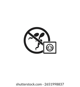 Vector aislado condón símbolo icono amor signo sexo seguro