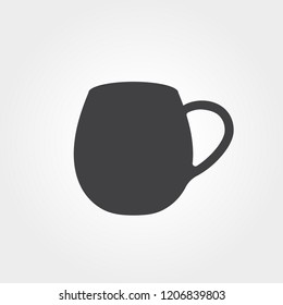 Isolated vector cup icon on white background.