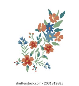Einziger, Vektordekorativer Blumenstrauß