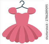 Isolated vector design of adorable ballet costume for dance concept on white background