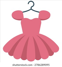 Isolated vector design of adorable ballet costume for dance concept on white background