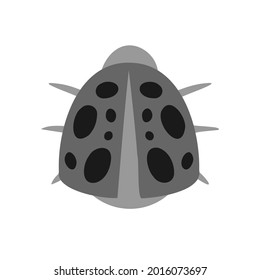 Isolated vector design black and white illustration of decorative abstract lady bug. The design is perfect for stickers, coloring, badges, logos, icons, advertisements, tattoos.