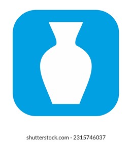 Isolated vector design element on a white background. White and blue Vase Icon, a piece of art and interior