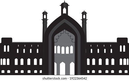 isolated Vector design of  Lucknow Rumi Darwaza which may be used as symbolic symbol