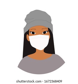 Isolated Vector Disease Outbreak Young Girl with Face Mask