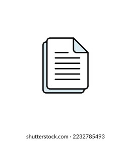 Isolated Vector Document Icon on White Background