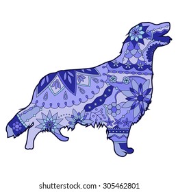 Isolated vector dog blue