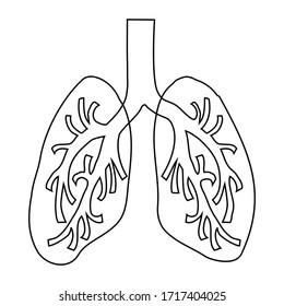 Isolated vector drawing of the human lungs.