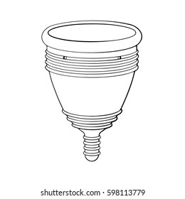 Isolated vector drawing of a menstrual cup