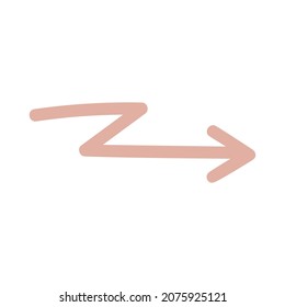 Isolated vector element. An abstract arrow indicates the direction. Color image on a white background. The print is used for packaging design.