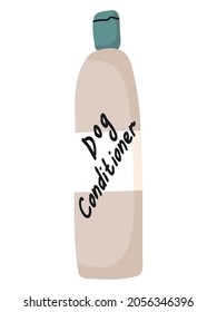 Isolated vector element. A dog conditioner. Washing dogs. Pet store. Pet care. The print is used for packaging design. 