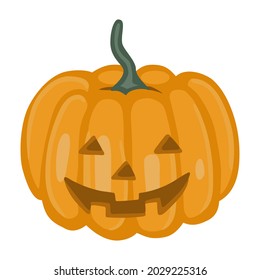 Isolated vector element. A pumpkin for Halloween. The print is used for packaging design, fabric. Autumn. A jack-o'-lantern