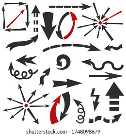 Isolated vector elements on white background. Pointers for web design and printable