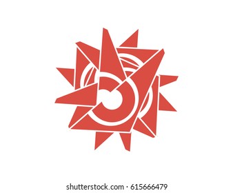 Isolated vector eye. The sign was created in a simple style, with straight lines and circles