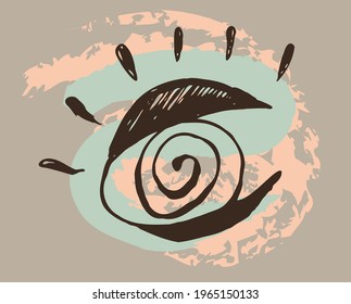 isolated vector eye symbol, drawn logo, cartoon style. Vector illustration