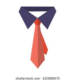 Isolated vector Fathers day gift greeting card banner poster with relistic satin blue necktie knot. Male tie. symbol of love DAD