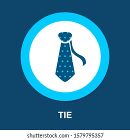 Isolated vector Fathers day gift greeting card banner poster with relistic satin blue necktie knot. Male tie. symbol of love DAD