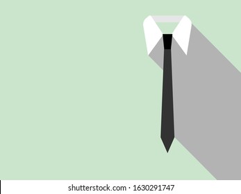 Isolated vector Fathers day gift greeting card banner poster with relistic satin black necktie knot. Male tie. symbol of love DAD
