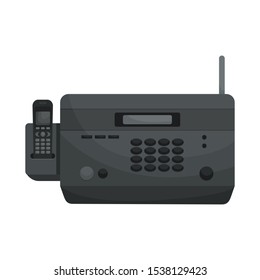 Isolated vector Fax. Office devices, printers, phones.