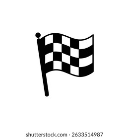 Isolated vector features a checkered flag, symbolizing races, finish lines, competition, and success with a transparent background.