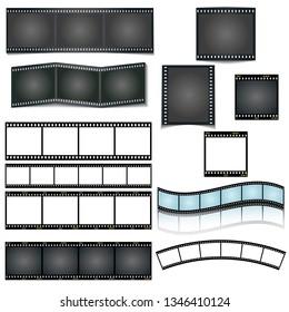 isolated vector film strip set on white background