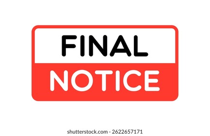 Rótulo de Aviso Final de Vetor Isolado