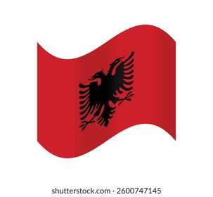 Isolated vector flag of Albania