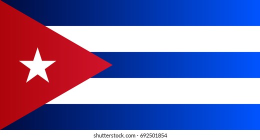 Isolated vector flag of Cuba. Gradient version. National country's symbol. Patriotism and travel theme.