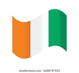 Isolated vector flag of Ivory Coast