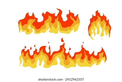 isolated ````Vector flame illustration set