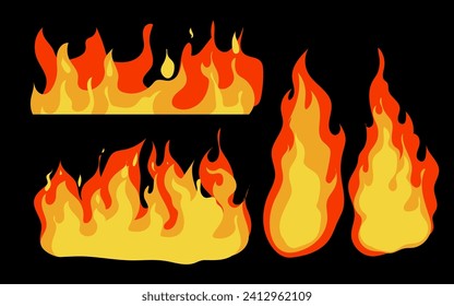 isolated ````Vector flame illustration set