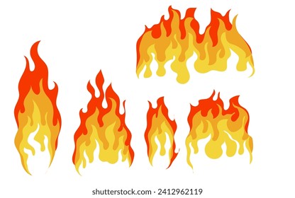 isolated ````Vector flame illustration set