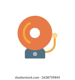 Isolated vector flat design of a vintage fire alarm