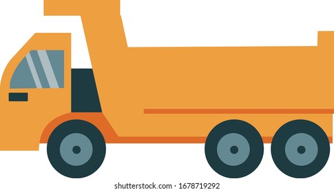 isolated vector flat dump truck , tipper 