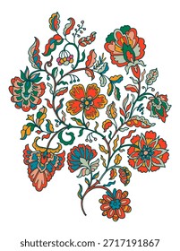 Diseño floral de Vector aislado con Formas expresivas, ideal para imprimir, empaquetar, marca digital, pegatinas, etiquetas de productos y proyectos artesanales.