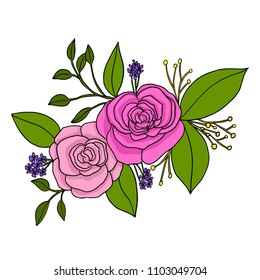 Isolated vector flower rose for print, decor, card, poster. Decorative flowers.