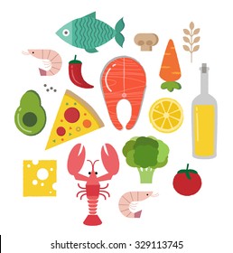 Isolated vector food illustration for menu or other design. 