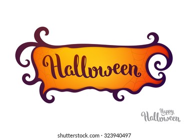 Isolated vector frame with lettering, Halloween theme