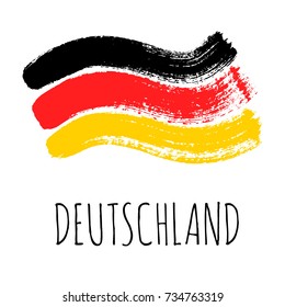 Isolated vector German Flag, created using grunge brush strokes. 