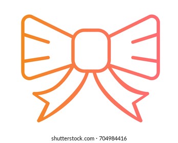 Isolated vector gift ribbon line icon