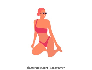 Isolated vector girl with bikini