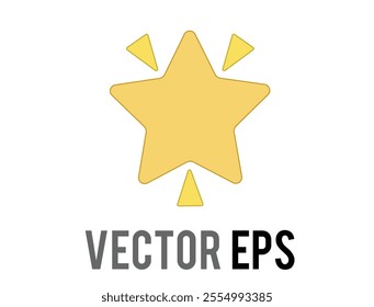 The isolated vector glittering flashes of sparkles, yellow gold glowing star flat icon with stylized bursts