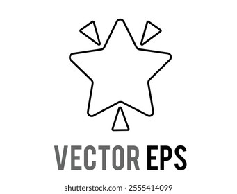 The isolated vector glittering flashes of sparkles, black line glowing star flat icon with stylized bursts