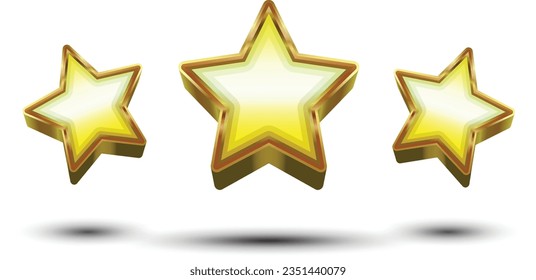 Isolated Vector Gold Stars, transparent gold star illustration