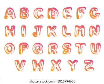 The isolated vector gradient air balloon font type collection