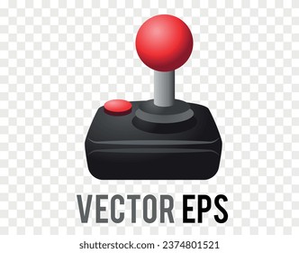 Icono de controlador de joystick de juego negro y rojo con gradiente vectorial aislado