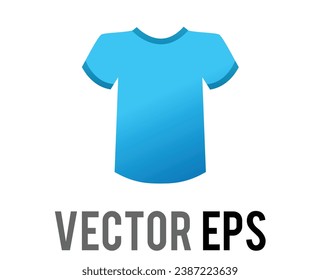 The isolated vector gradient blue blank unisex tee icon