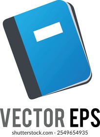 The isolated vector gradient blue cover paper note, notepad, checklist file flat icon 