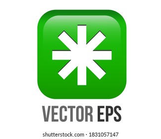 The Isolated Vector Gradient Bright Green Rounded Square Bullet Sparkle Eight Spoked Asterisk Point Emoji Icon