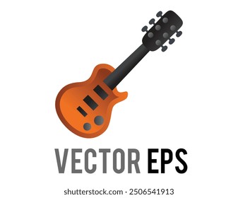 The isolated vector gradient brown electric guitar icon - music band equipment